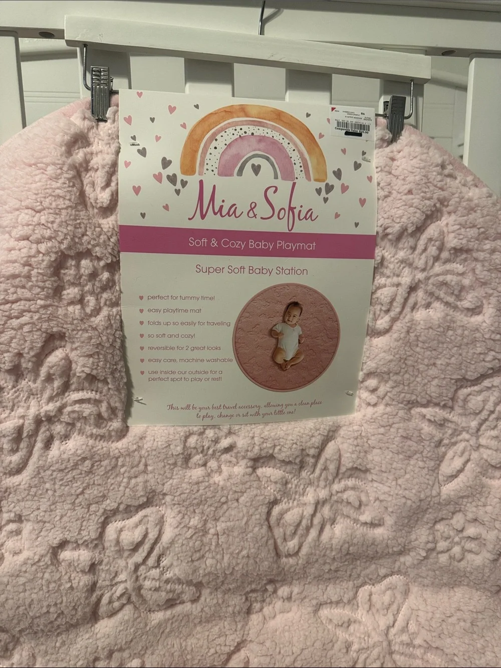 Baby Gear Pink Plush Butterfly Playmat